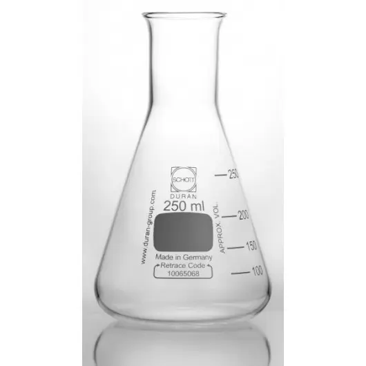 Erlenmeyer-flasks, narrow neck, borosilicate-glass, 1