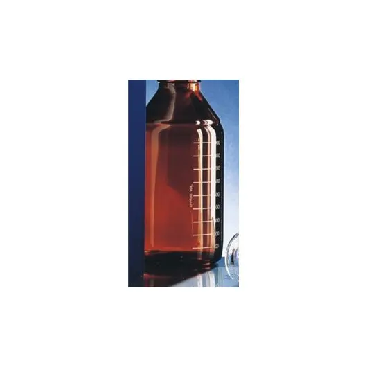 Laboratory bottles, borosilicate glass, amber